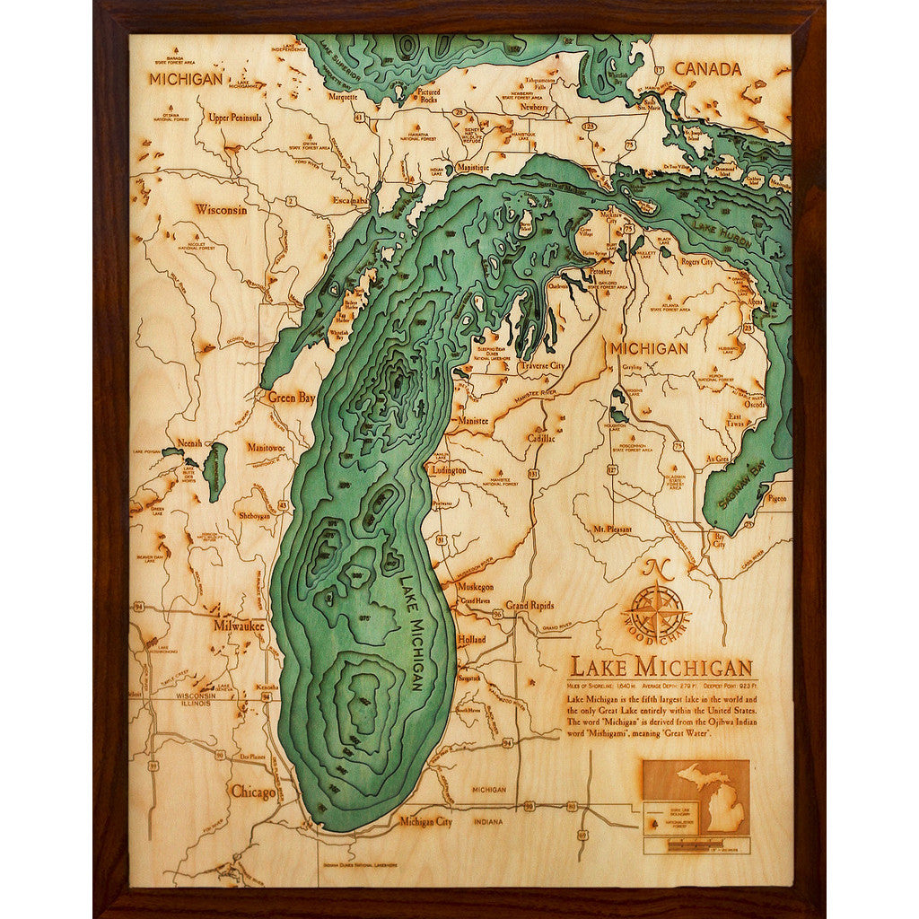 Lake Michigan - 16x20 Wood Chart