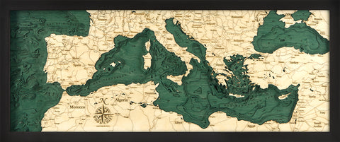 Mediterranean Sea Wood Chart