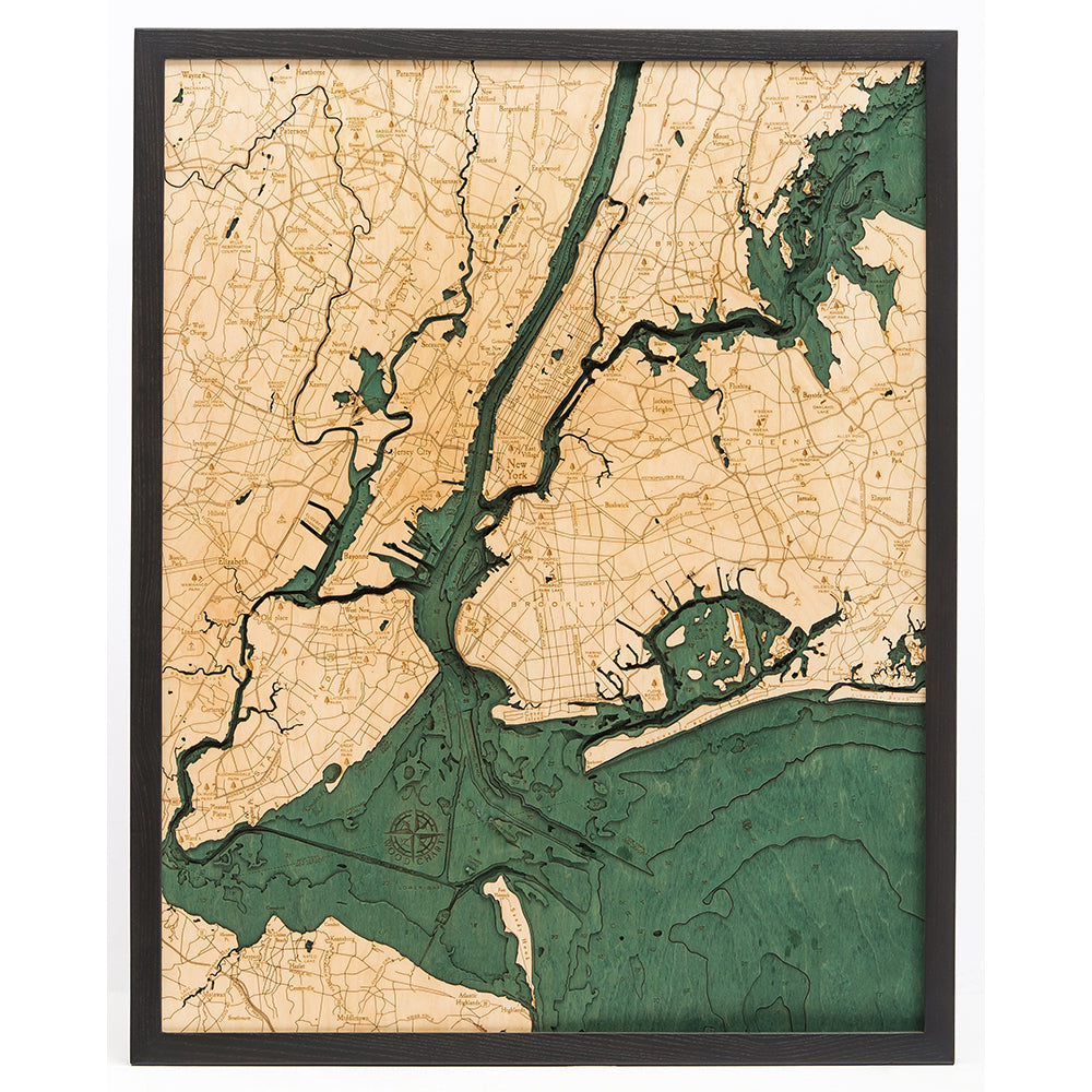 5 Boroughs of New York Wood Chart