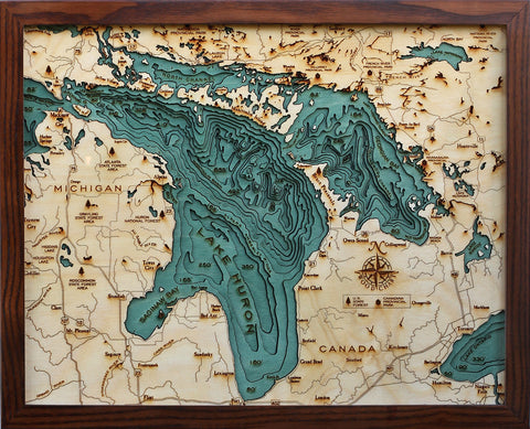Lake Huron Wood Chart