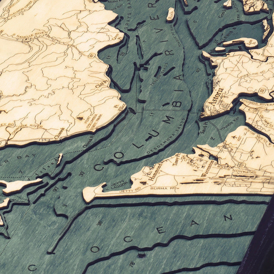 Columbia River Mouth Wood Chart