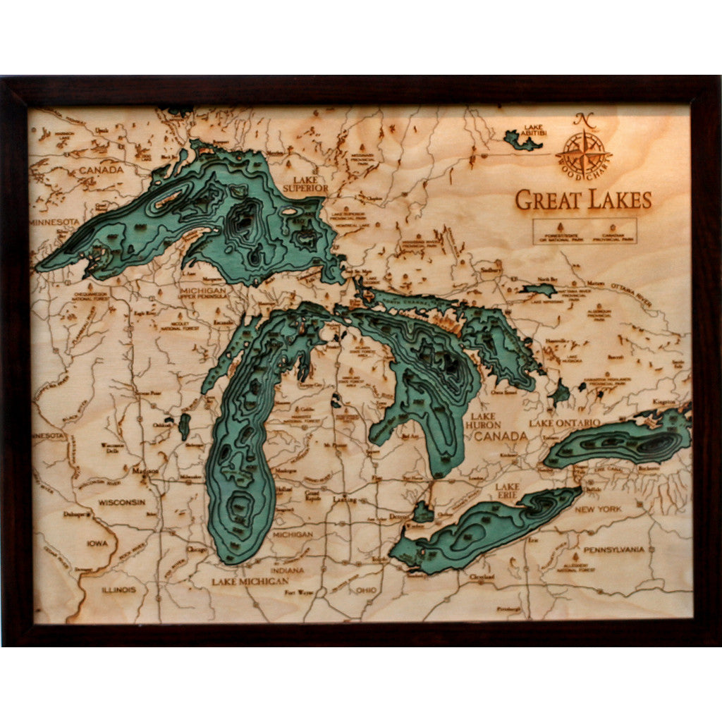 Great Lakes - 20x16 Wood Chart