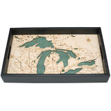 Great Lakes Serving Tray Wood Chart