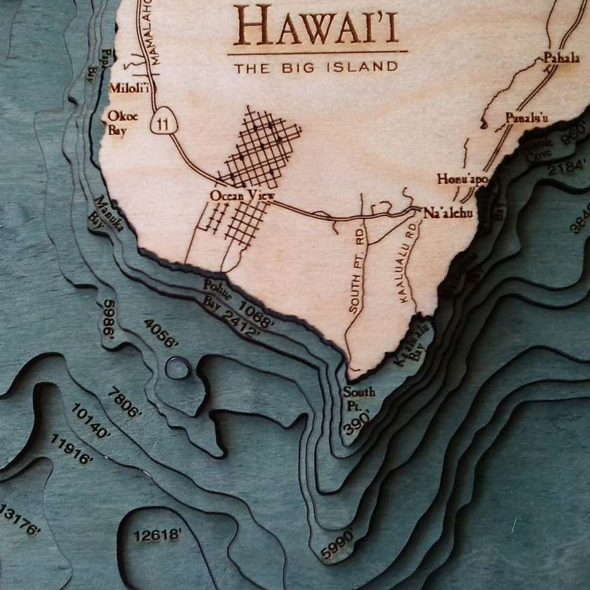 The Big Island (Hawaii) Wood Chart