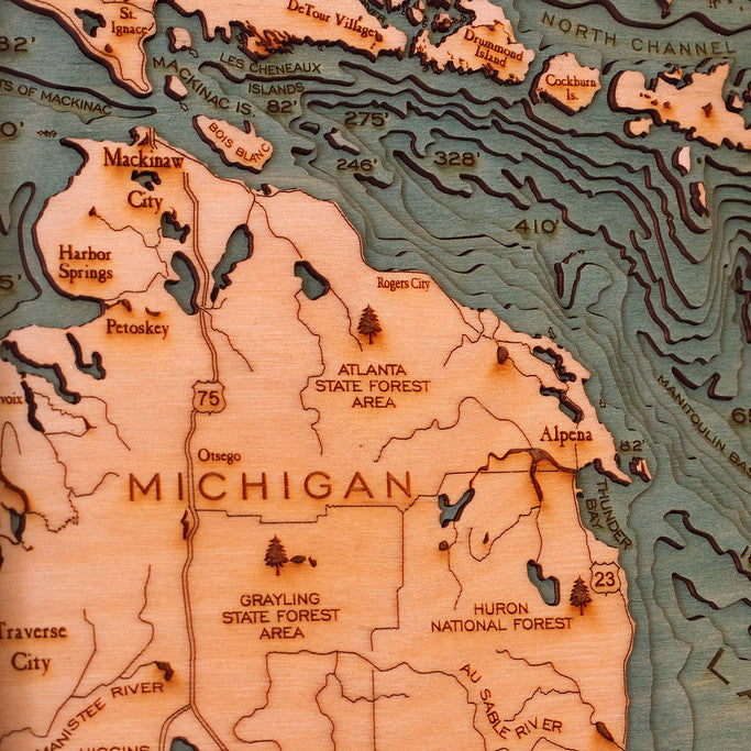 Lake Huron Wood Chart