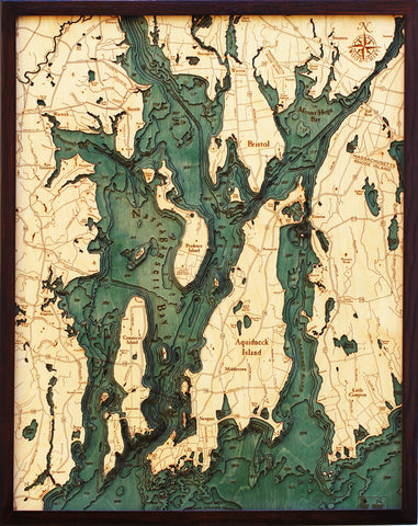 Narragansett Bay Wood Chart
