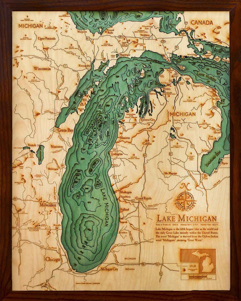 Lake Michigan - 16x20 Wood Chart