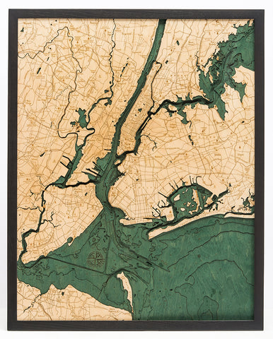 5 Boroughs of New York Wood Chart