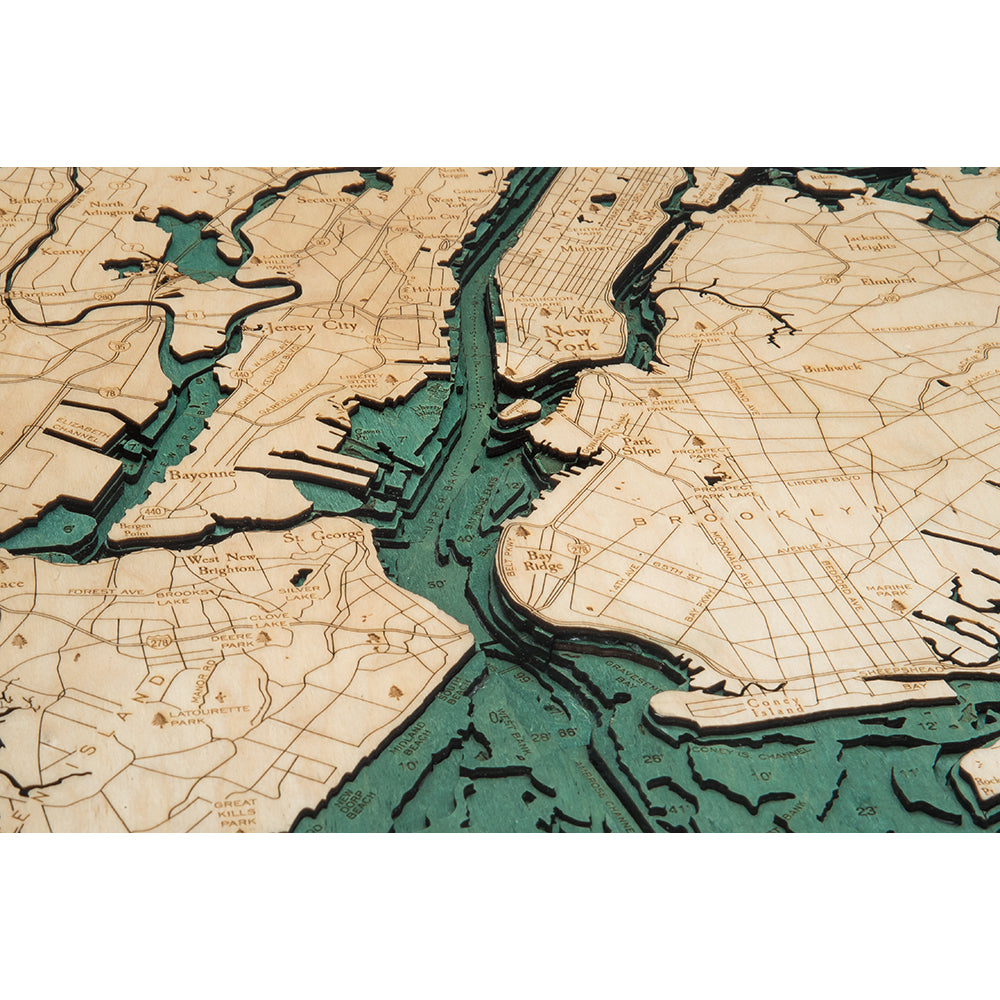 5 Boroughs of New York Wood Chart