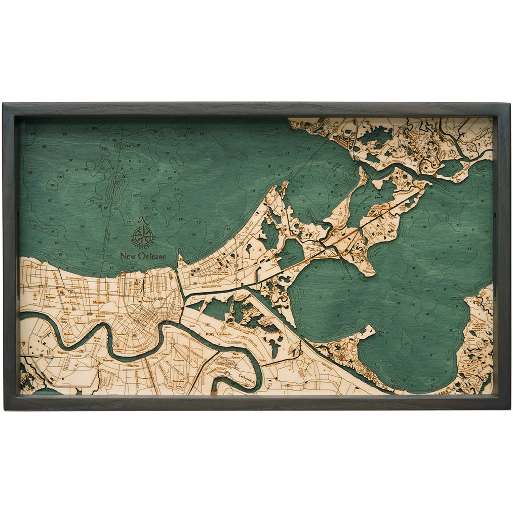New Orleans Serving Tray Wood Chart