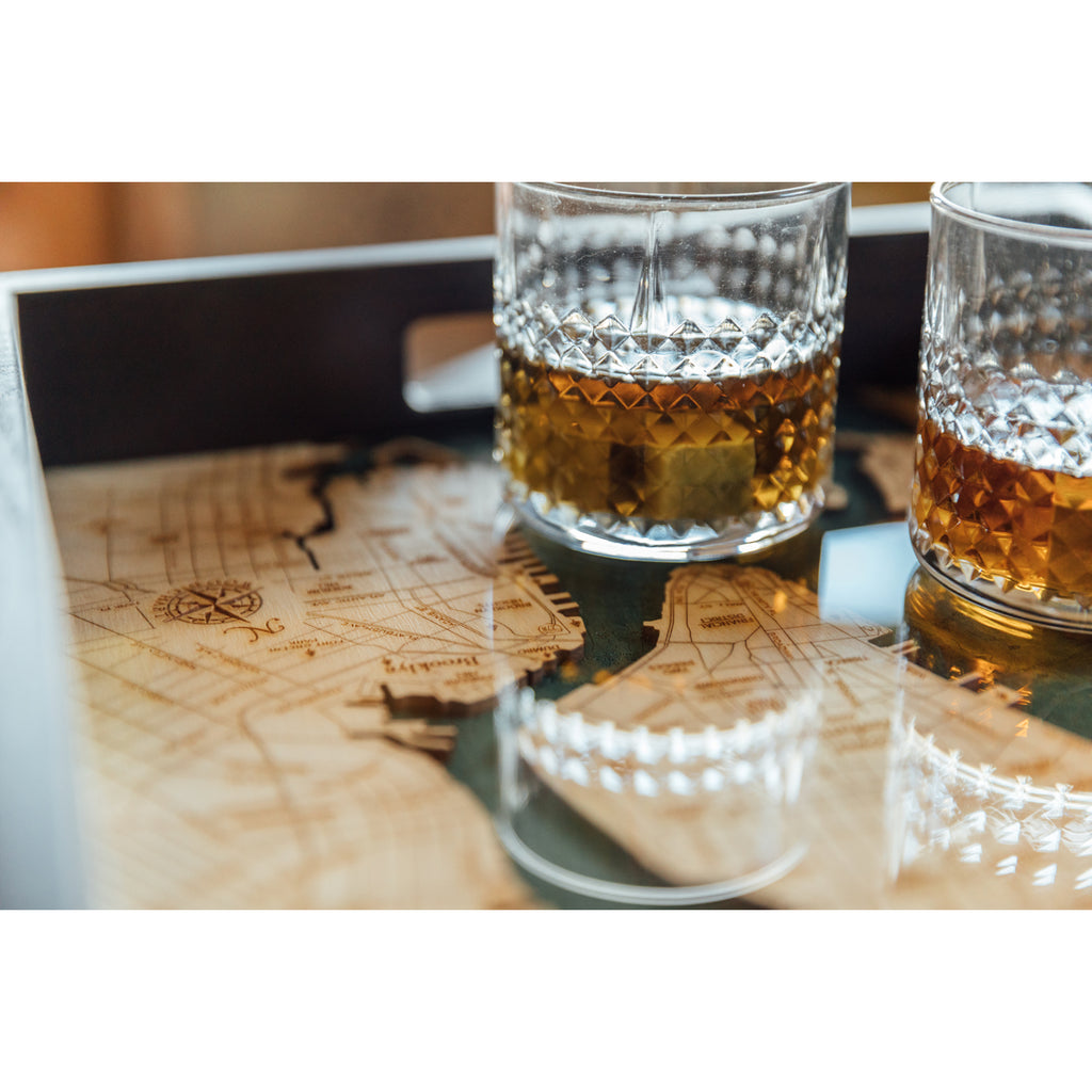 New Orleans Serving Tray Wood Chart